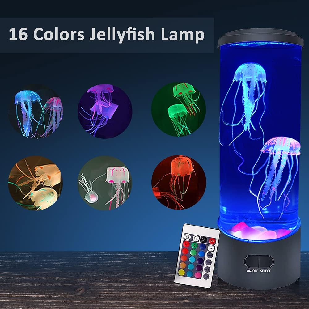 Jellyfish Tank Table Lamp with Color Changing Light for Room Mood Light for Relax LED Jellyfish Lamp