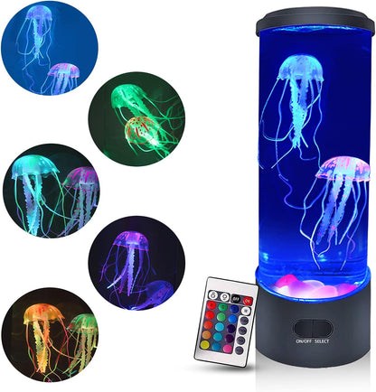 Jellyfish Tank Table Lamp with Color Changing Light for Room Mood Light for Relax LED Jellyfish Lamp