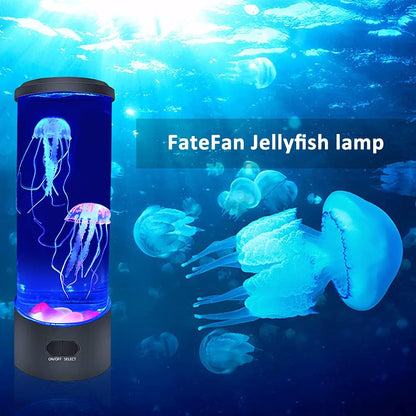 Jellyfish Tank Table Lamp with Color Changing Light for Room Mood Light for Relax LED Jellyfish Lamp