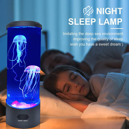 Jellyfish Tank Table Lamp with Color Changing Light for Room Mood Light for Relax LED Jellyfish Lamp